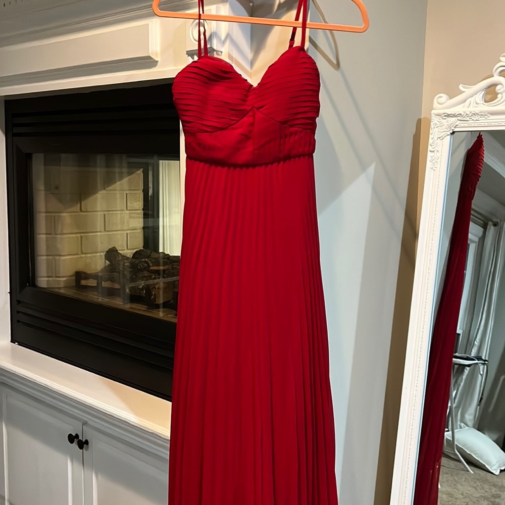 Red maxi dress, formal